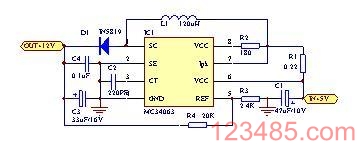 用MC34063做单片机12伏编程电源